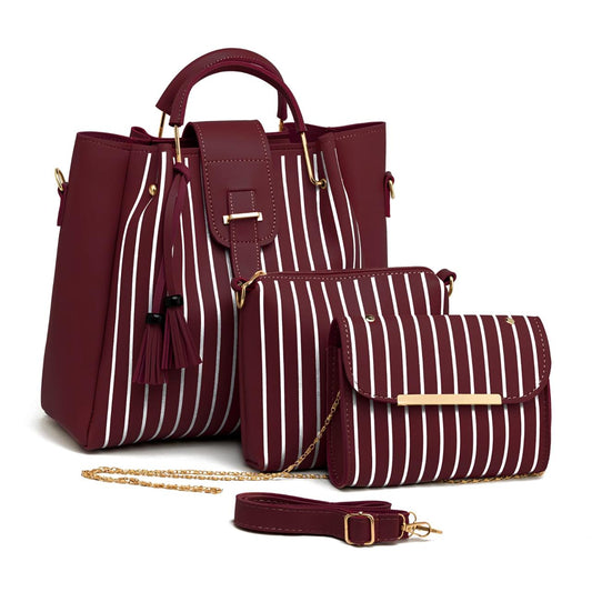 Zara- Maroon with White Stripes