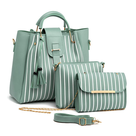 Zara-Green With White Stripes