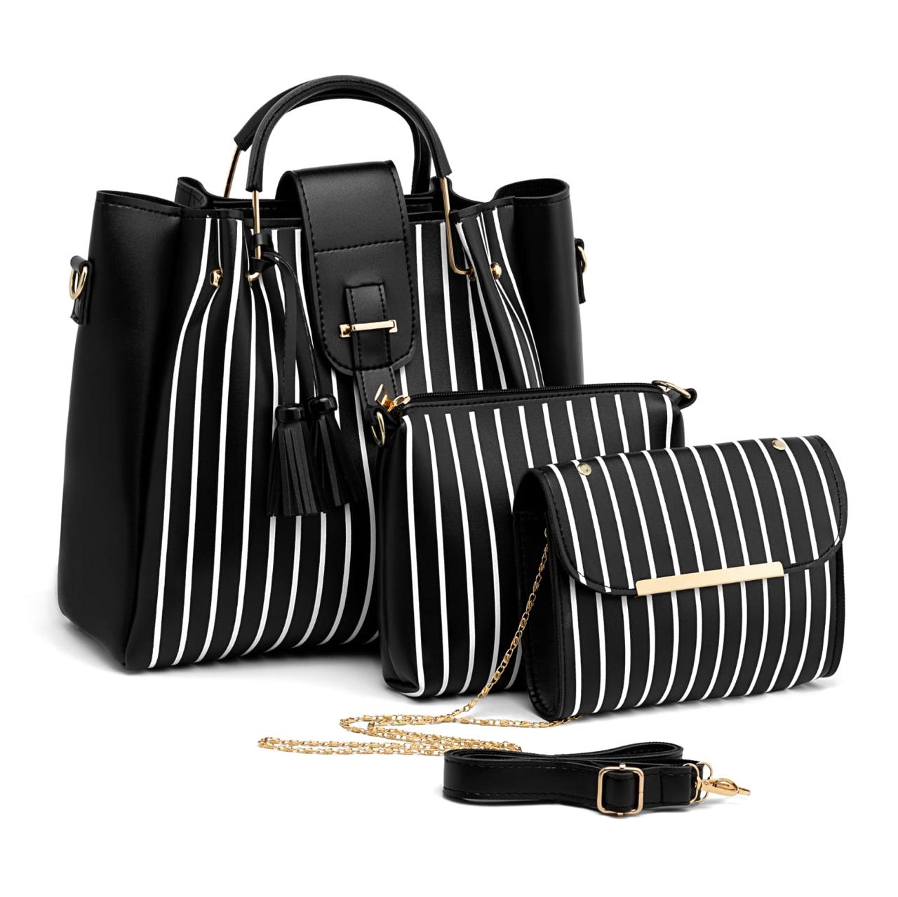 Zara-Black with White Stripes